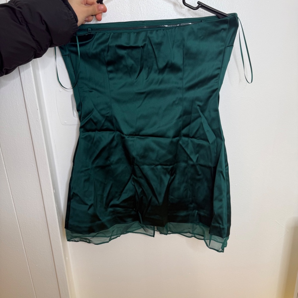 Abercrombie & Fitch Emerald Green Strapless Mini Dress - Picture 3 of 4